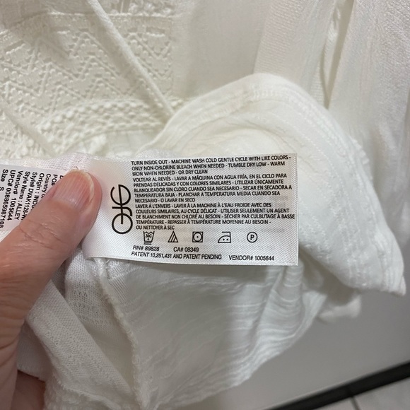 Vintage America Ladies White Boho V Neck Lace Up Knit Blouse - S - Picture 9 of 9